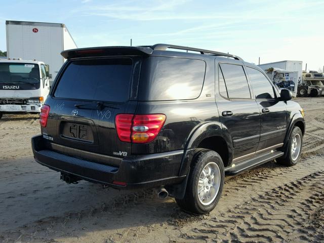 5TDZT34A72S133700 - 2002 TOYOTA SEQUOIA SR BLACK photo 4