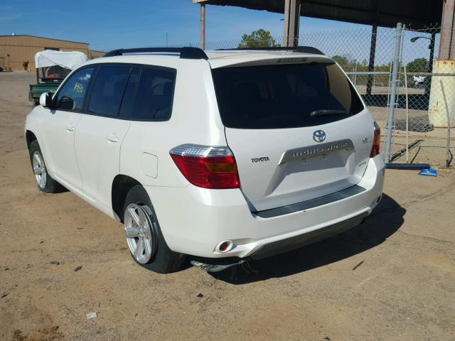 JTEES41A582107555 - 2008 TOYOTA HIGHLANDER WHITE photo 3