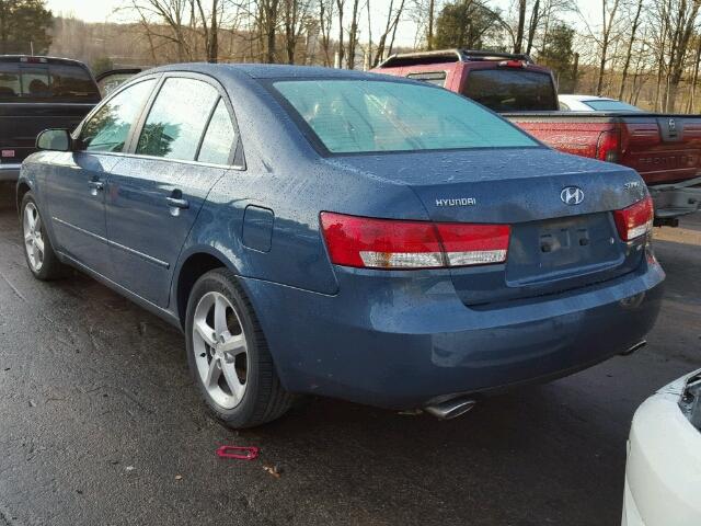 5NPEU46F67H172351 - 2007 HYUNDAI SONATA SE TEAL photo 3