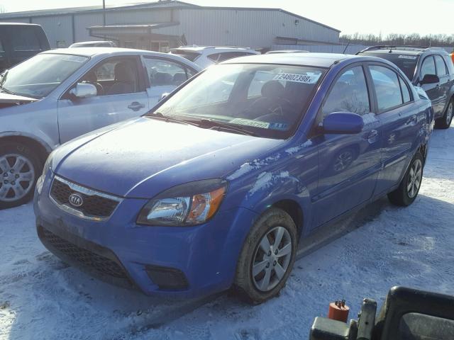 KNADH4A35A6635401 - 2010 KIA RIO LX BLUE photo 2