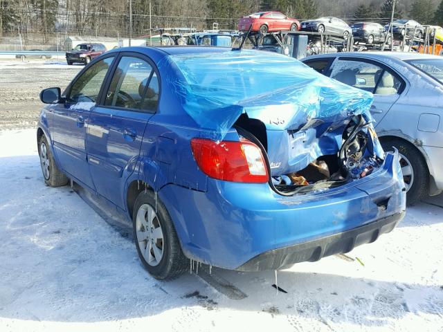 KNADH4A35A6635401 - 2010 KIA RIO LX Կապույտ լուսանկար 3