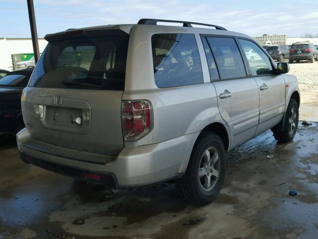 5FNYF28788B023182 - 2008 HONDA PILOT EXL SILVER photo 4