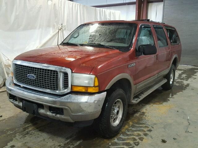 1FMNU43S9YEA01172 - 2000 FORD EXCURSION MAROON photo 2