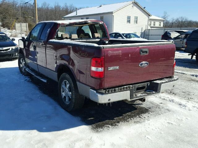 1FTPX14516FB12866 - 2006 FORD F150 BURGUNDY photo 3