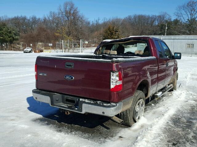 1FTPX14516FB12866 - 2006 FORD F150 BURGUNDY photo 4