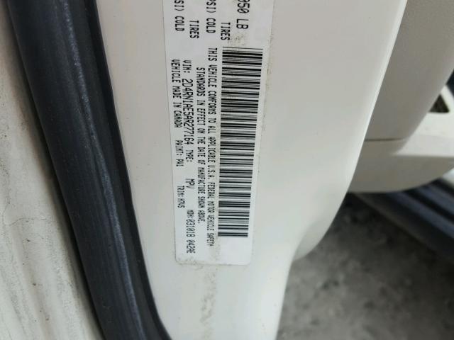 2D4RN1AE5AR277164 - 2010 DODGE GRAND CARA WHITE photo 10