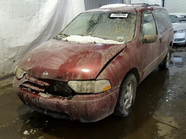 4N2ZN15T82D813239 - 2002 NISSAN QUEST GXE MAROON photo 2