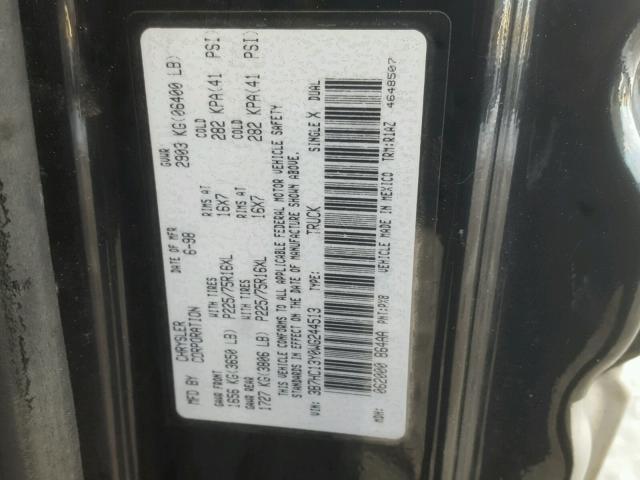 3B7HC13Y0WG244513 - 1998 DODGE RAM 1500 BLACK photo 10