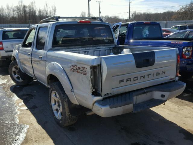 1N6MD27YX1C349161 - 2001 NISSAN FRONTIER C SILVER photo 3