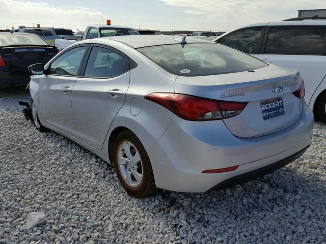 5NPDH4AE4FH634581 - 2015 HYUNDAI ELANTRA SE SILVER photo 3