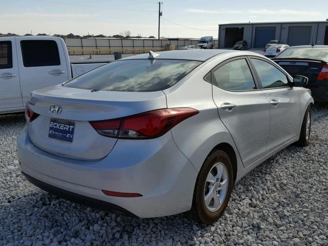 5NPDH4AE4FH634581 - 2015 HYUNDAI ELANTRA SE SILVER photo 4