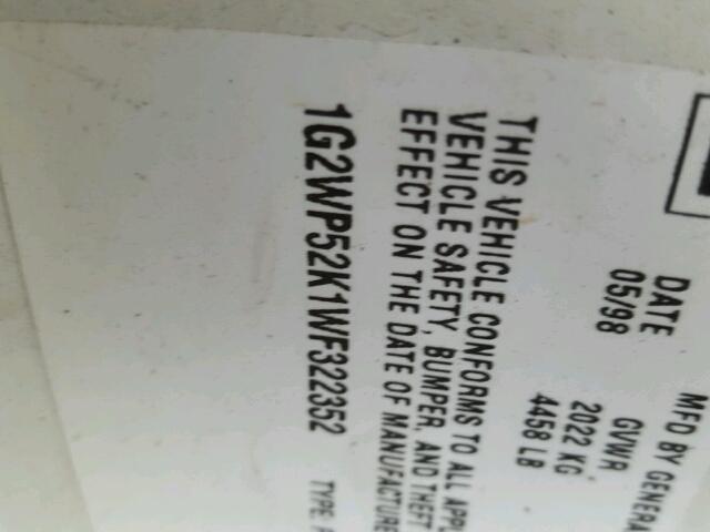 1G2WP52K1WF322352 - 1998 PONTIAC GRAND PRIX Ağ foto 10