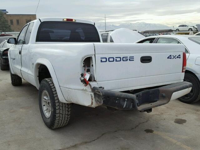 1B7GG22X6YS583402 - 2000 DODGE DAKOTA WHITE photo 3