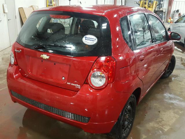 KL1TD6DE9AB098498 - 2010 CHEVROLET AVEO LS RED photo 4