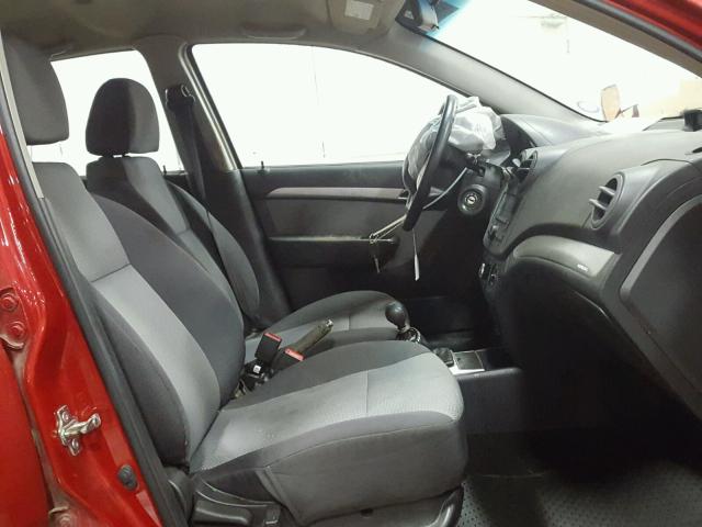KL1TD6DE9AB098498 - 2010 CHEVROLET AVEO LS RED photo 5