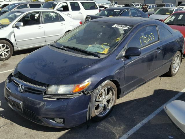 2HGFG12876H582036 - 2006 HONDA CIVIC EX BLUE photo 2