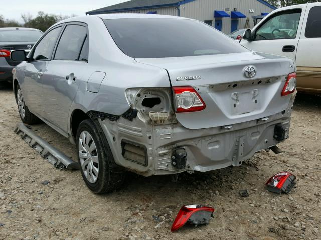 JTDBU4EE8C9171832 - 2012 TOYOTA COROLLA BA SILVER photo 3