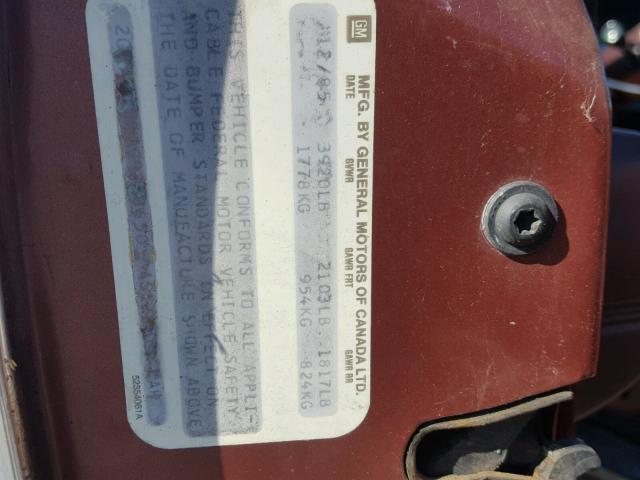 2G3AJ19R2G9333650 - 1986 OLDSMOBILE CUTLASS CI BURGUNDY photo 10