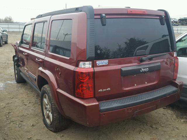 1J8HG48K77C685336 - 2007 JEEP COMMANDER MAROON photo 3