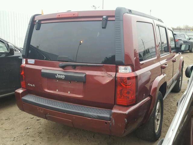 1J8HG48K77C685336 - 2007 JEEP COMMANDER MAROON photo 4