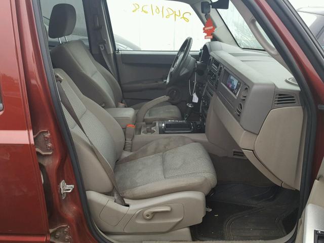 1J8HG48K77C685336 - 2007 JEEP COMMANDER მუქწითელი ფოტო 5
