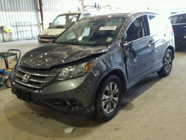 2HKRM3H79EH554534 - 2014 HONDA CR-V EXL GRAY photo 2