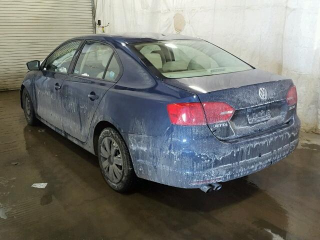 3VWDZ7AJ7BM105736 - 2011 VOLKSWAGEN JETTA SE BLUE photo 3