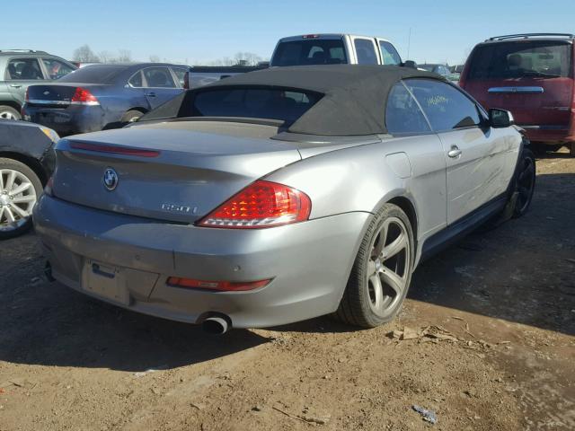 WBAEB5C5XAC225849 - 2010 BMW 650 I GRAY photo 4