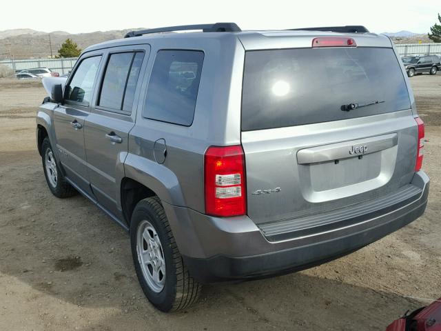 1C4NJRBB3ED591818 - 2014 JEEP PATRIOT SP GRAY photo 3