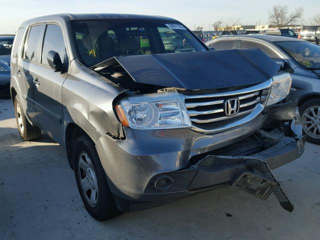 5FNYF3H20CB005374 - 2012 HONDA PILOT LX GRAY photo 1