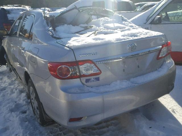 2T1BU4EE6BC626881 - 2011 TOYOTA COROLLA BA SILVER photo 3