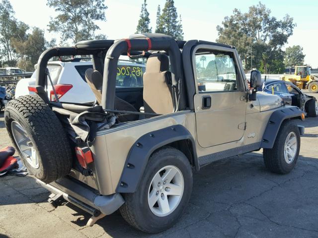 1J4FA69S84P787303 - 2004 JEEP WRANGLER / GOLD photo 4