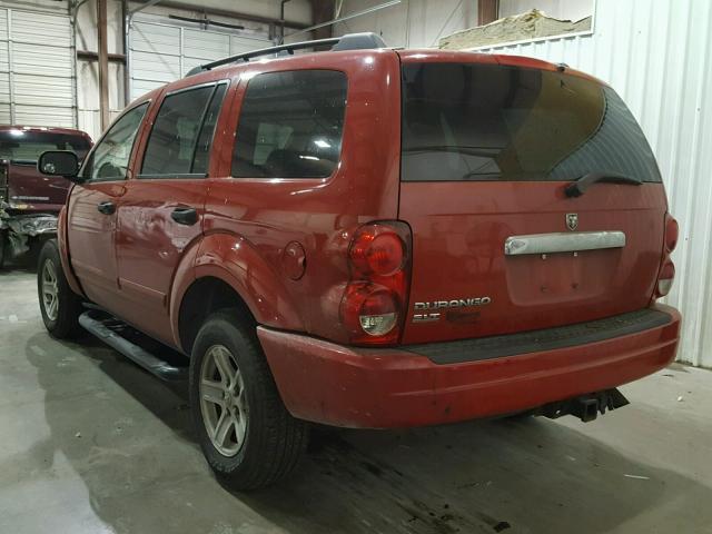 1D4HB48N95F604593 - 2005 DODGE DURANGO SL RED photo 3