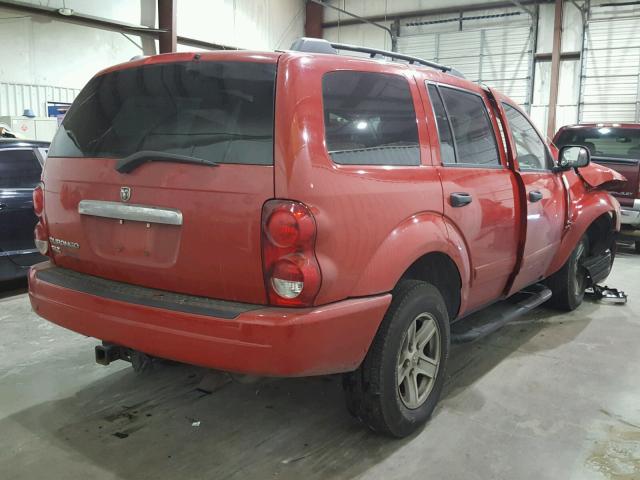 1D4HB48N95F604593 - 2005 DODGE DURANGO SL RED photo 4