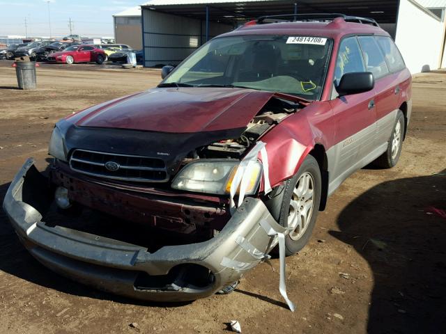 4S3BH675527666142 - 2002 SUBARU LEGACY OUT RED photo 2