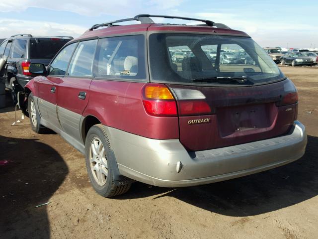 4S3BH675527666142 - 2002 SUBARU LEGACY OUT RED photo 3