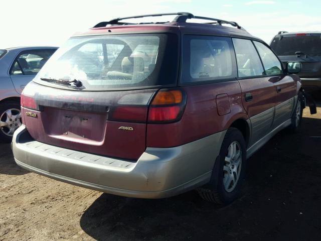 4S3BH675527666142 - 2002 SUBARU LEGACY OUT RED photo 4