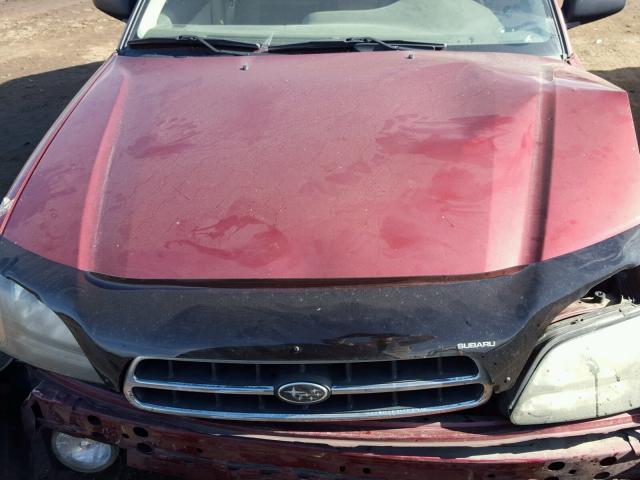 4S3BH675527666142 - 2002 SUBARU LEGACY OUT RED photo 7