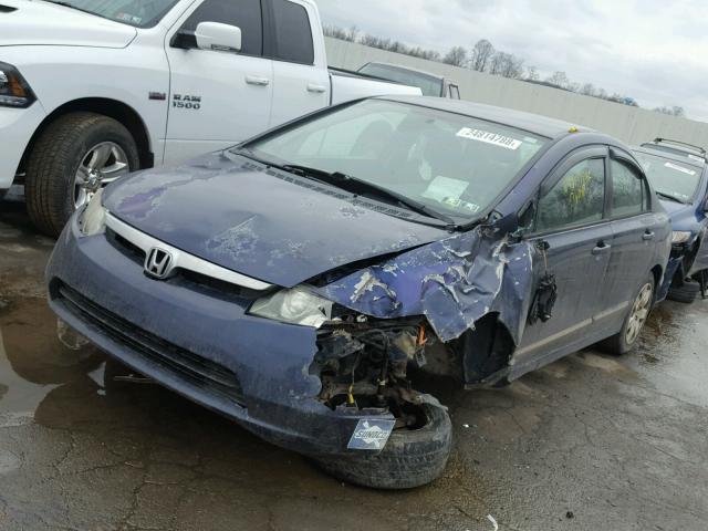 2HGFA16527H500216 - 2007 HONDA CIVIC LX BLUE photo 2