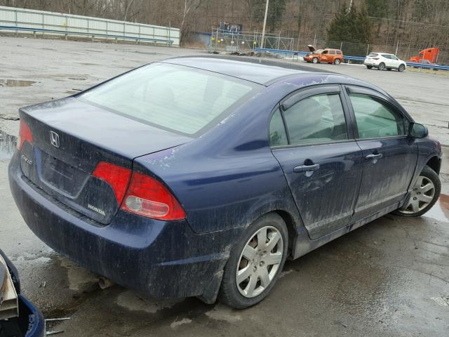 2HGFA16527H500216 - 2007 HONDA CIVIC LX BLUE photo 4