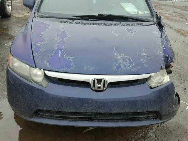 2HGFA16527H500216 - 2007 HONDA CIVIC LX BLUE photo 7