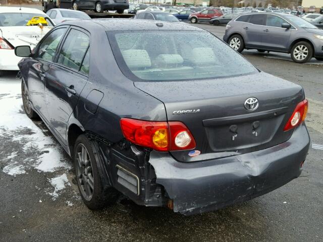 2T1BU40E39C162529 - 2009 TOYOTA COROLLA BA GRAY photo 3