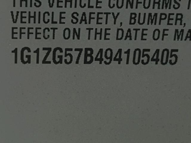 1G12G57B494105405 - 2009 CHEVROLET MALIBU LS თეთრი ფოტო 10