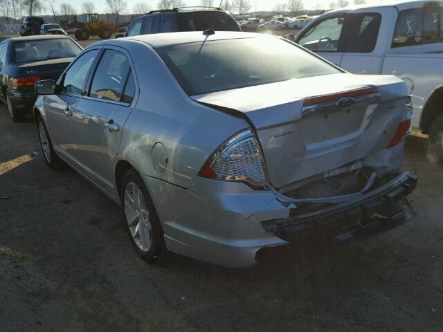 3FAHP0JA9CR361226 - 2012 FORD FUSION SEL SILVER photo 3