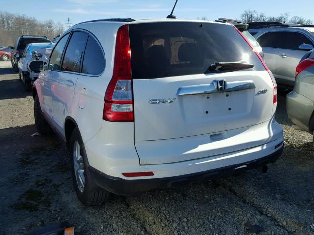 5J6RE4H76AL097264 - 2010 HONDA CR-V EXL WHITE photo 3