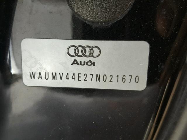 WAUMV44E27N021670 - 2007 AUDI A8 L QUATT BLACK photo 10