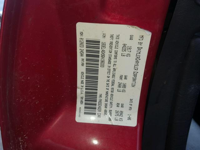 1B3EL46X96N196333 - 2006 DODGE STRATUS SX RED photo 10