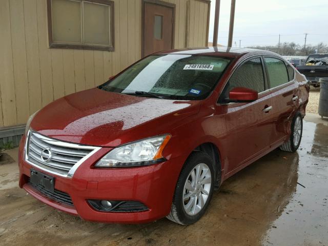 3N1AB7AP1FY252828 - 2015 NISSAN SENTRA S MAROON photo 2