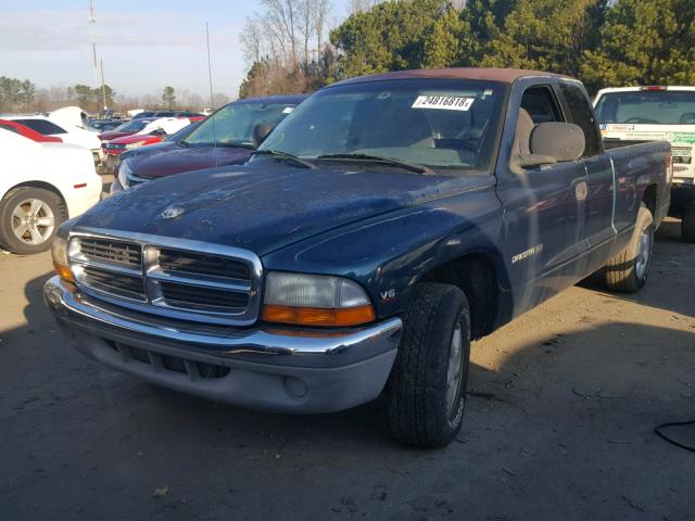 1B7GL23X1VS140886 - 1997 DODGE DAKOTA GREEN photo 2