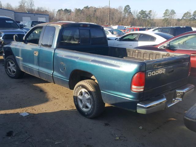 1B7GL23X1VS140886 - 1997 DODGE DAKOTA GREEN photo 3